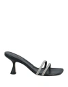 Wandler Woman Sandals Black Size 6 Textile Fibers In Black