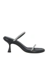 Wandler Woman Sandals Black Size 8 Textile Fibers