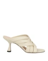 Wandler Woman Sandals Ivory Size 7.5 Soft Leather In White