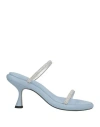Wandler Woman Sandals Light Blue Size 7 Textile Fibers In Blue