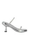 Wandler Woman Sandals Silver Size 7 Textile Fibers In Silver