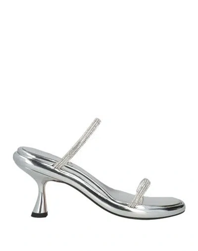 Wandler Woman Sandals Silver Size 7 Textile Fibers