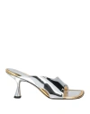 Wandler Woman Sandals Silver Size 8 Leather In Silver
