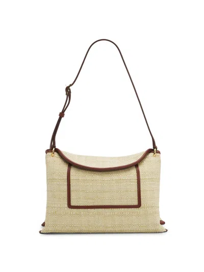 Wandler Penelope Slouch Mini Raffia Bag Beige Raffia In Brown