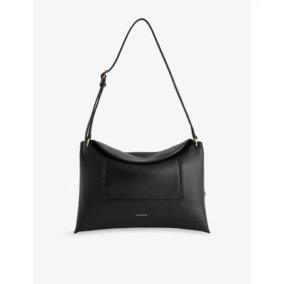 Wandler Womens Black Crust Penelope Slouch Leather Shoulder Bag
