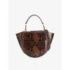 Wandler Womens Hortensia Mini Leather Top Handle Bag Brown Python - 5837