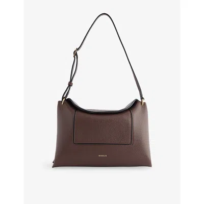 Wandler Womens Coffee Crust Penelope Slouch Leather Shoulder Bag