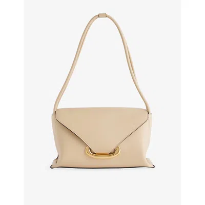 Wandler Womens Linen Veneto Leather Shoulder Bag In Neutral