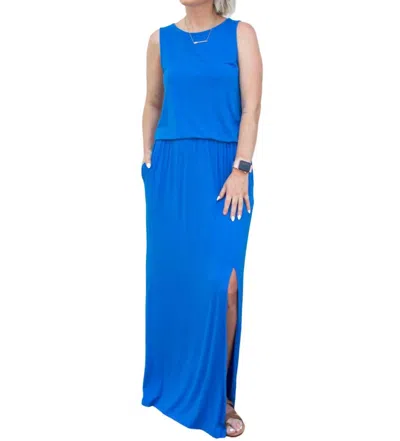 Wanna B Loose Fit Maxi Dress In Slate Blue