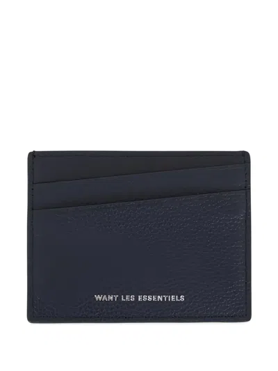 Want Les Essentiels De La Vie Brandson Leather Cardholder In Blue
