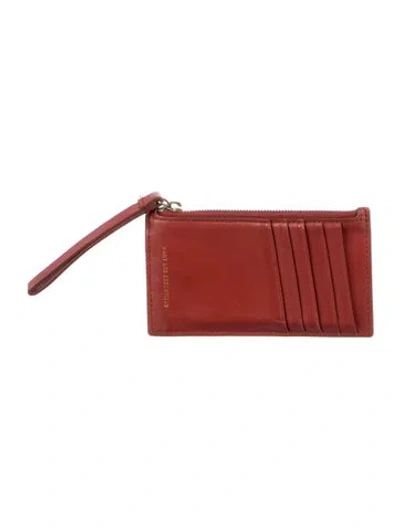 Pre-owned Want Les Essentiels De La Vie Leather Wristlet In Burgundy