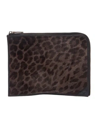 Pre-owned Want Les Essentiels De La Vie Ponyhair Clutch In Brown