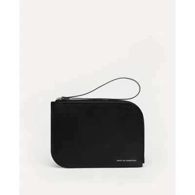 Want Les Essentiels De La Vie Want Les Essentiels Arch Smooth Leather Cosmetic Pouch In Black