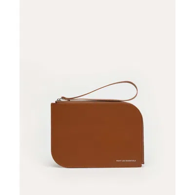 Want Les Essentiels De La Vie Want Les Essentiels Arch Smooth Leather Cosmetic Pouch In Cuero