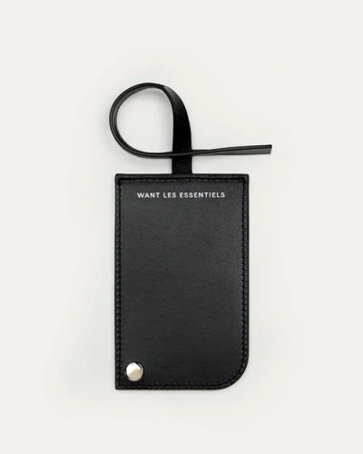 Want Les Essentiels De La Vie Want Les Essentiels Arch Smooth Leather Luggage Tag In Black