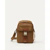 Want Les Essentiels De La Vie Want Les Essentiels Brantford Organic Cotton Canvas Crossbody Bag In Dark Camel