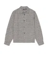 Wao Boucle Tweed Shirt Jacket In Black & White