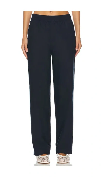 Wao Casual Linen Pant In Navy