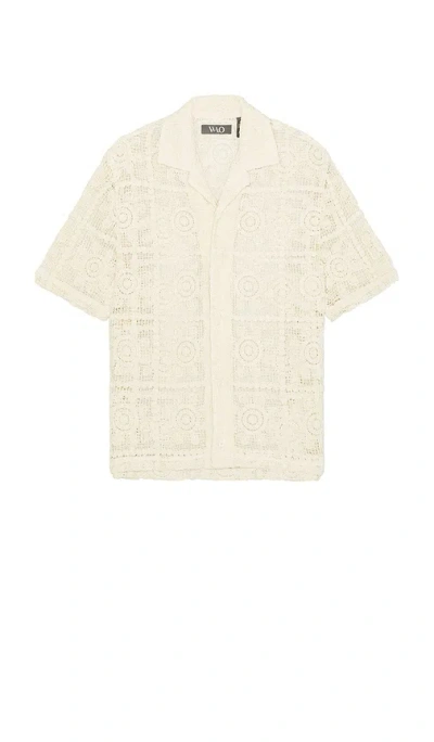 Wao Floral Crochet Camp Shirt In 내추럴