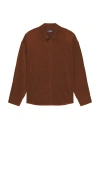 Wao Oversized Corduroy Shirt In Brown