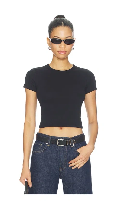 Wao Jersey Baby Tee In Black