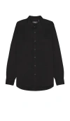 Wao Long Sleeve Twill Shirt In Black