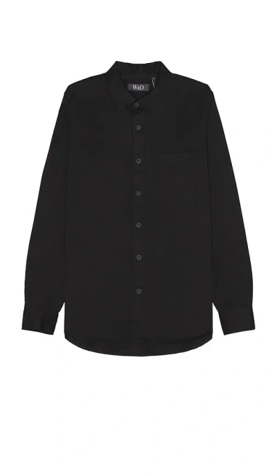 Wao Long Sleeve Twill Shirt In Black