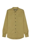 Wao Long Sleeve Twill Shirt In Olive