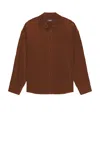 Wao Oversized Corduroy Shirt In Brown