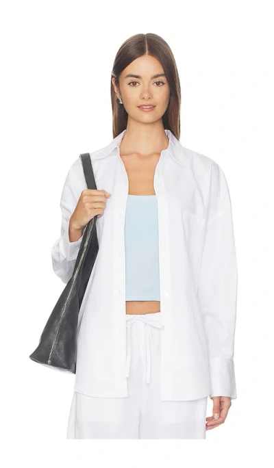 Wao Poplin Button Up In White