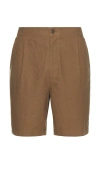 Wao Relaxed Linen Short In Brown