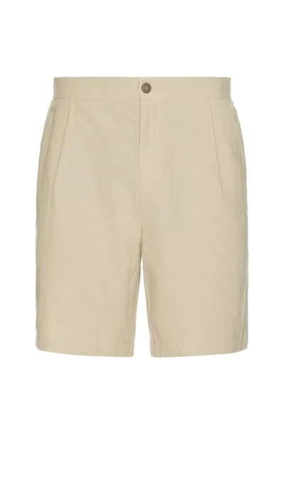 Wao Relaxed Linen Short In Light Beige