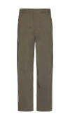 Wao Relaxed Nylon Pleated Pant In Brown