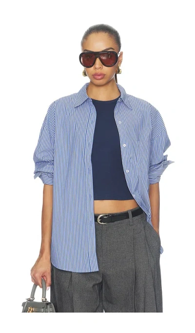 Wao Rib Baby Tee In Blue