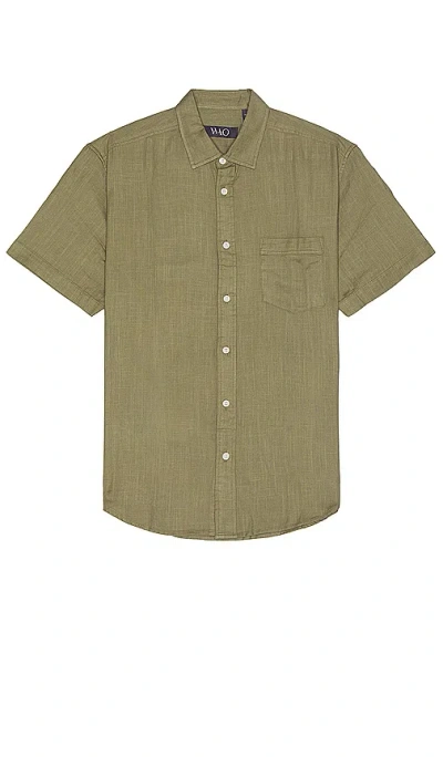 Wao Short Sleeve Slub Shirt In Sage