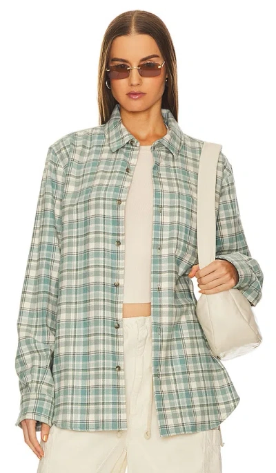 Wao The Flannel Shirt In Blue & Cream
