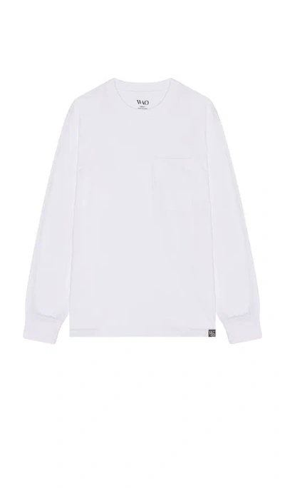 Wao The Long Sleeve Pocket Tee In White