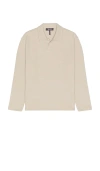 Wao The Textured Long Sleeve Polo In Brown