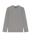 Wao The Textured Long Sleeve Tee In Melange Grey