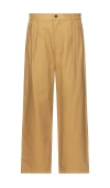 Wao Wide Leg Pleated Trouser In Brown