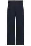 Wao Wide Leg Pleated Trouser In Navy