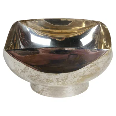 Pre-owned Ward Bennett 1970s Mid-century Modernist  Silver-plated Brass Crescent Bowl