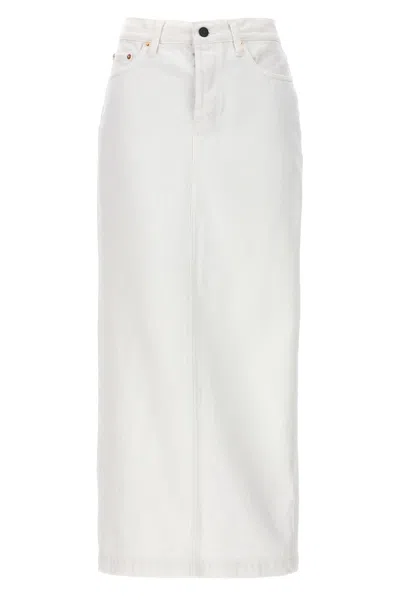 Wardrobe Nyc Denim Midi Skirt In White