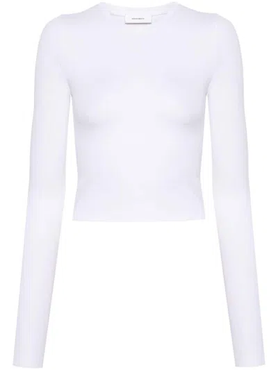 Wardrobe Nyc Fitted Long Sleeve T Shirt In White