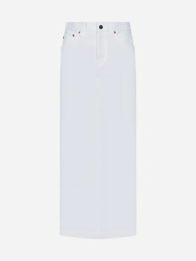 Wardrobe.nyc Straight Denim Maxi Skirt In White