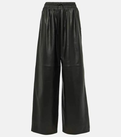 Wardrobe.nyc Leather Wide-leg Trousers In Black