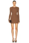 Wardrobe.nyc Long Sleeve Mini Dress In Brown