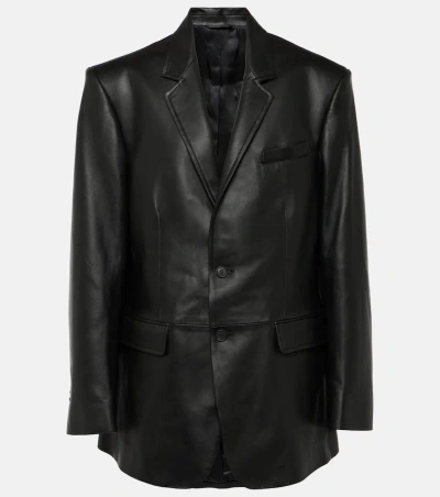 Wardrobe.nyc Single-breasted Leather Blazer In Black