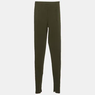 Pre-owned Wardrobe.nyc Army Green Stretch Ponte Side Zip Leggings Xxs