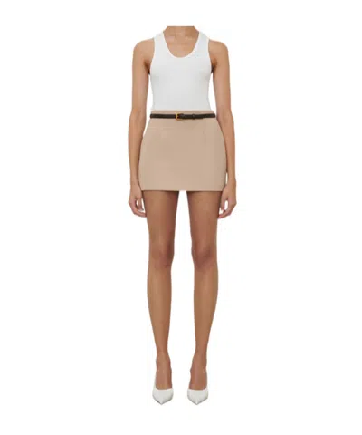 Wardrobe.nyc Back Zip Skirt In Brown